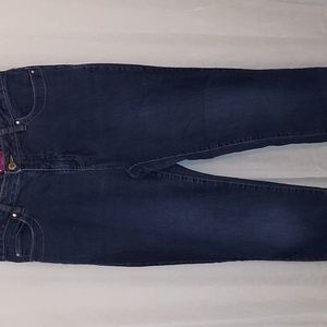 Westport Denim blue jeans sz 10 cute gem pockets straight leg pre-owned